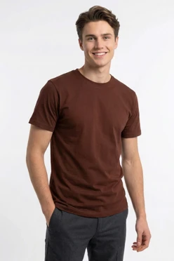 Купить футболку Ампир унисекс, однотонную шоколадную (хлопок)