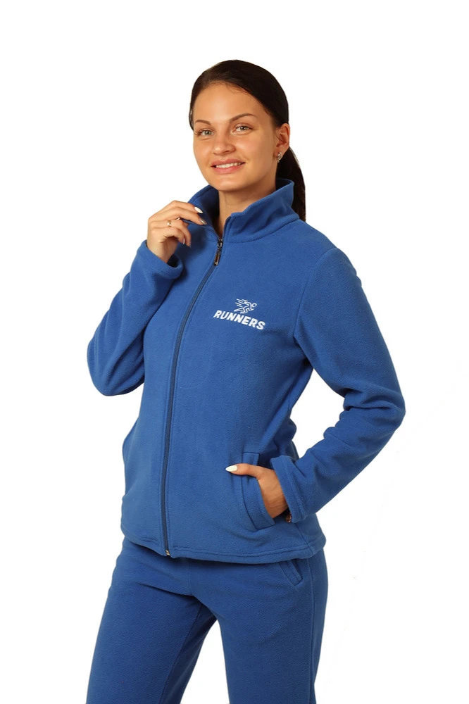 Толстовка Харисон флисовая без капюшона женская, однотонная "Runners"#1