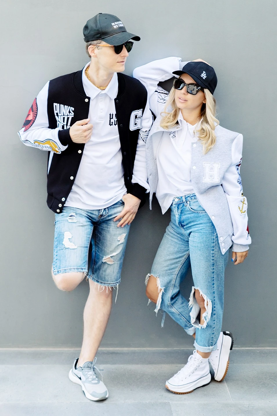 Бомбер Стайл из футера унисекс, однотонный "Punks"#2