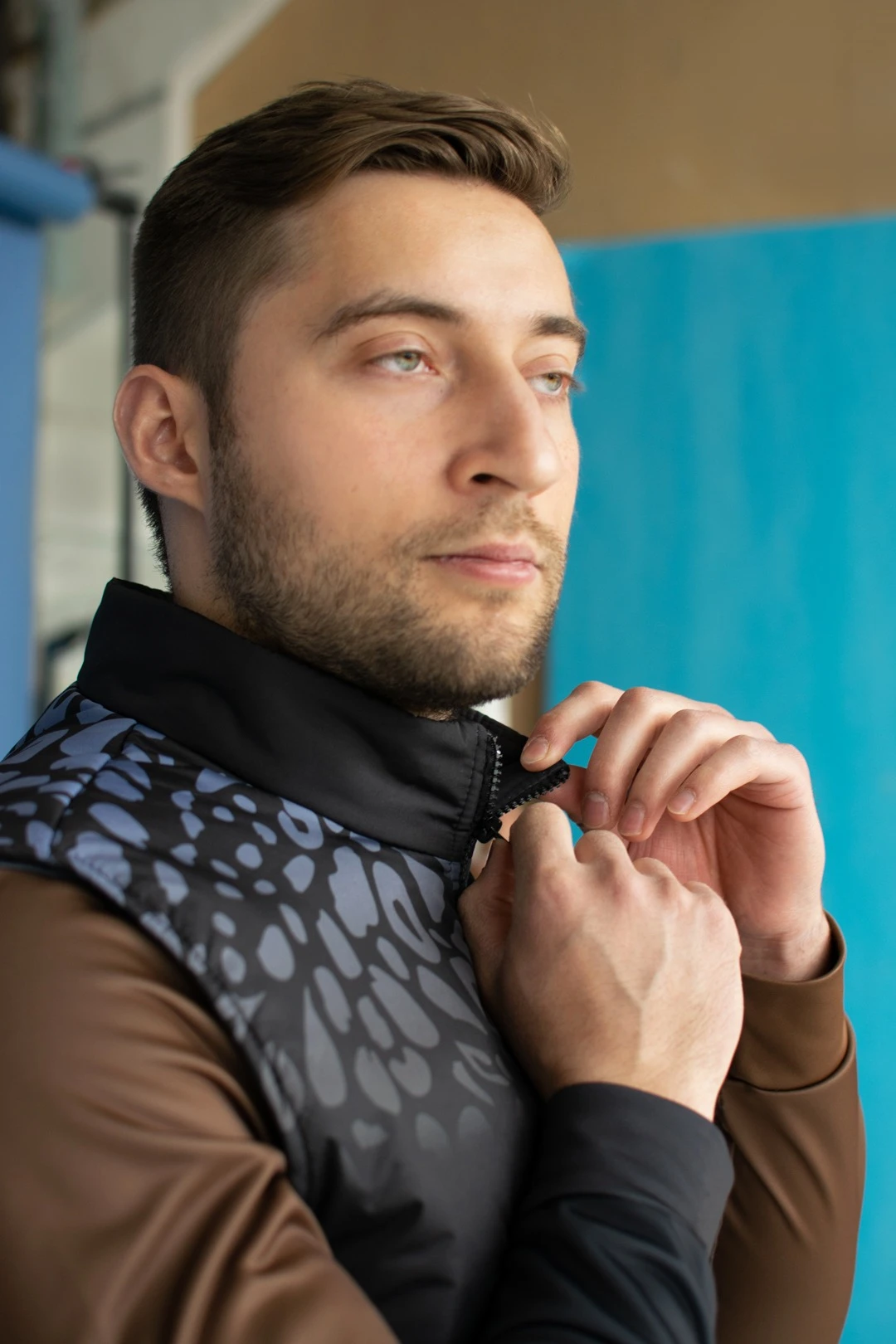 Жилет Детройт без капюшона унисекс, с полной запечаткой "Shadow"#2