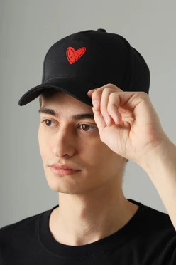 Бейсболка Актив пятиклинка взрослая, однотонная (хлопок) "Red Heart"#1