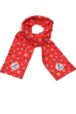 Купить шарф 15х120 см (однослойный) "Снегири"