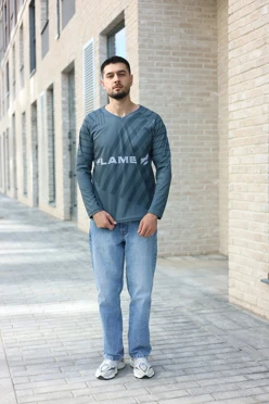 Купить лонгслив Спэйс Плюс унисекс с полной запечаткой "Flame"