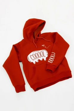 Купить худи Майк из футера детскую, однотонную красную