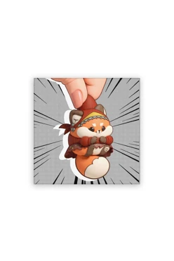 Купить магнит из дерева 6х6 см квадрат, с принтом "Fox"