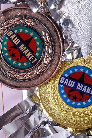 Медаль металлическая МК162 50мм с шильдом 25мм#1