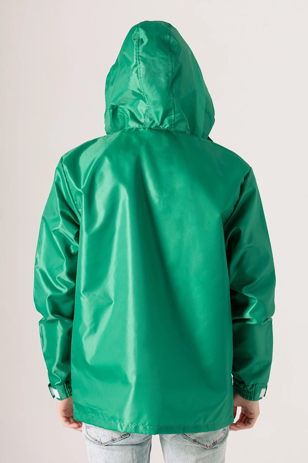 Ветровка Рэйн унисекс, однотонная зеленая#1