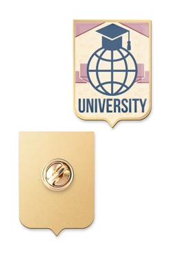 Значок заливной Герб 30х22 мм, с принтом "University"#2