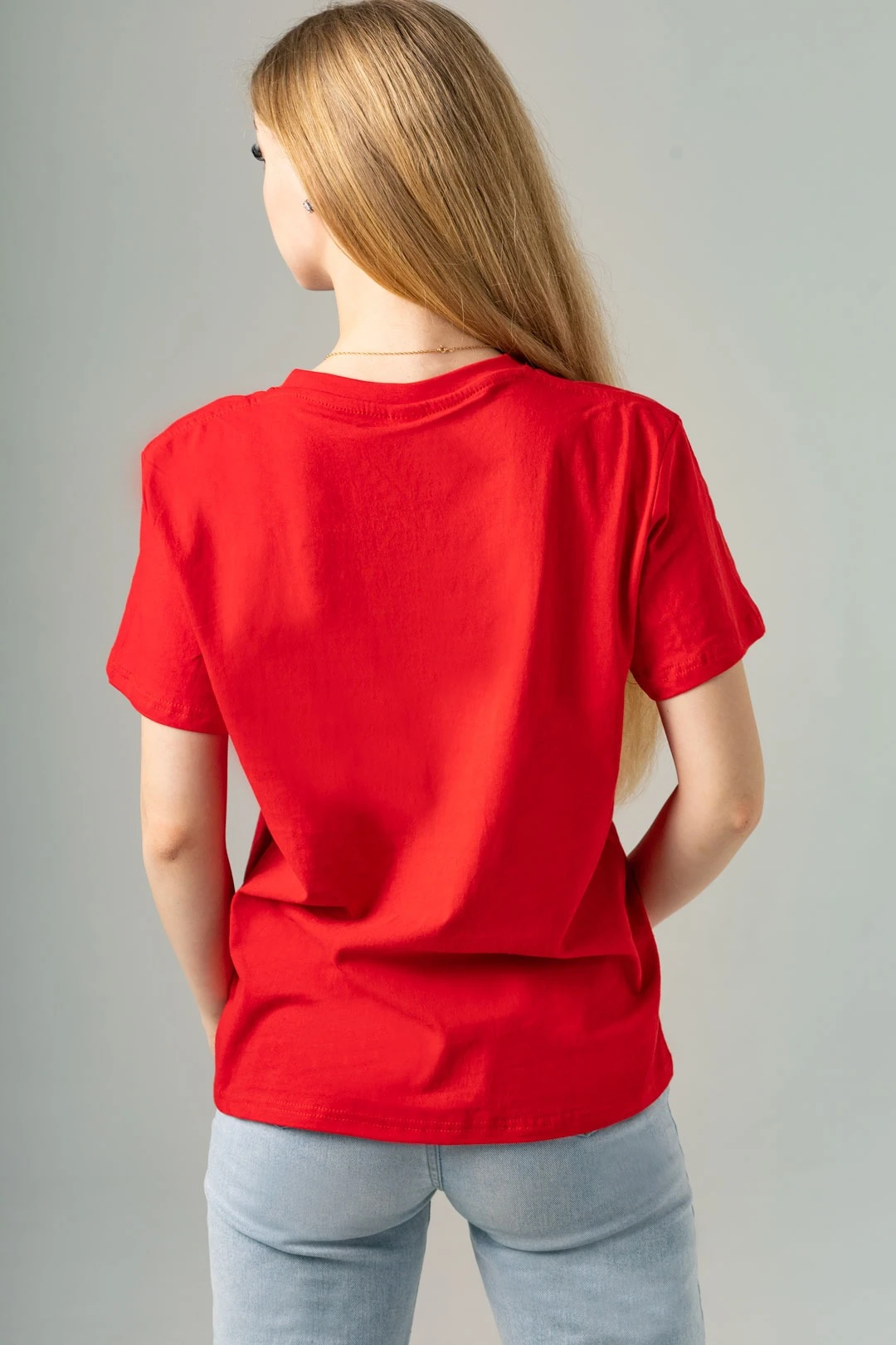 Футболка Мэдисон унисекс, однотонная красная (хлопок)#1 Футболка Мэдисон унисекс, однотонная красная (хлопок)#1