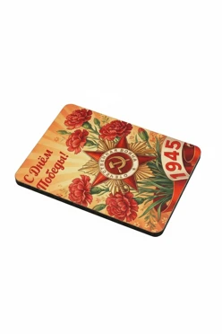 Магнит из дерева 5х7 см прямоугольник, с принтом "Red carnation"#1