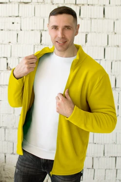 Купить толстовку Филл флисовую унисекс, однотонная желтая