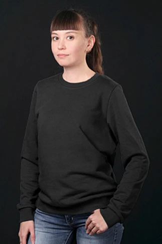 Свитшот Тревис из футера унисекс, однотонная черная#3 Свитшот Тревис из футера унисекс, однотонная черная#3