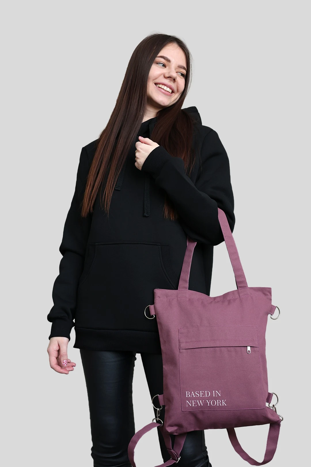 Сумка-рюкзак Бадди из саржи 33х38х4 см, печать с двух сторон "New York"#2