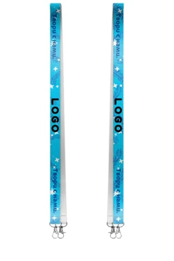 Купить ленту для бейджа блекаут ширина 2 см, с двумя карабинами-люкс, с печатью "Logo 2"