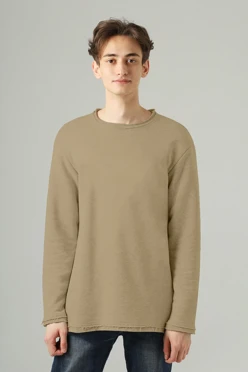 Купить толстовку Мартин из футера унисекс, однотонная темно-бежевая