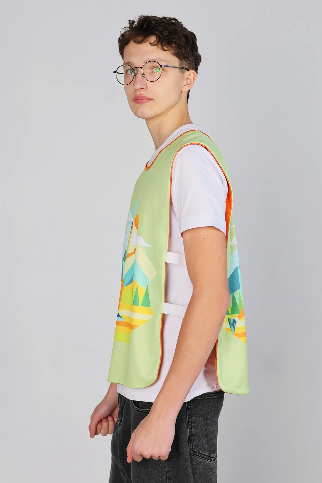 Купить манишку Юнив  40х60 см из сетки, с полной запечаткой "Go"