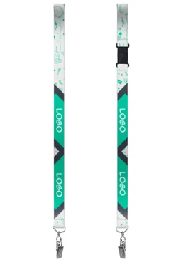 Купить ленту для бейджа блекаут ширина 2,5 см, с клипсой и замком безопасного разрыва, с печатью "Logo"