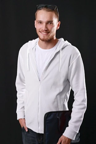 Купить белую толстовку Харисон с капюшоном унисекс Купить белую толстовку Харисон с капюшоном унисекс