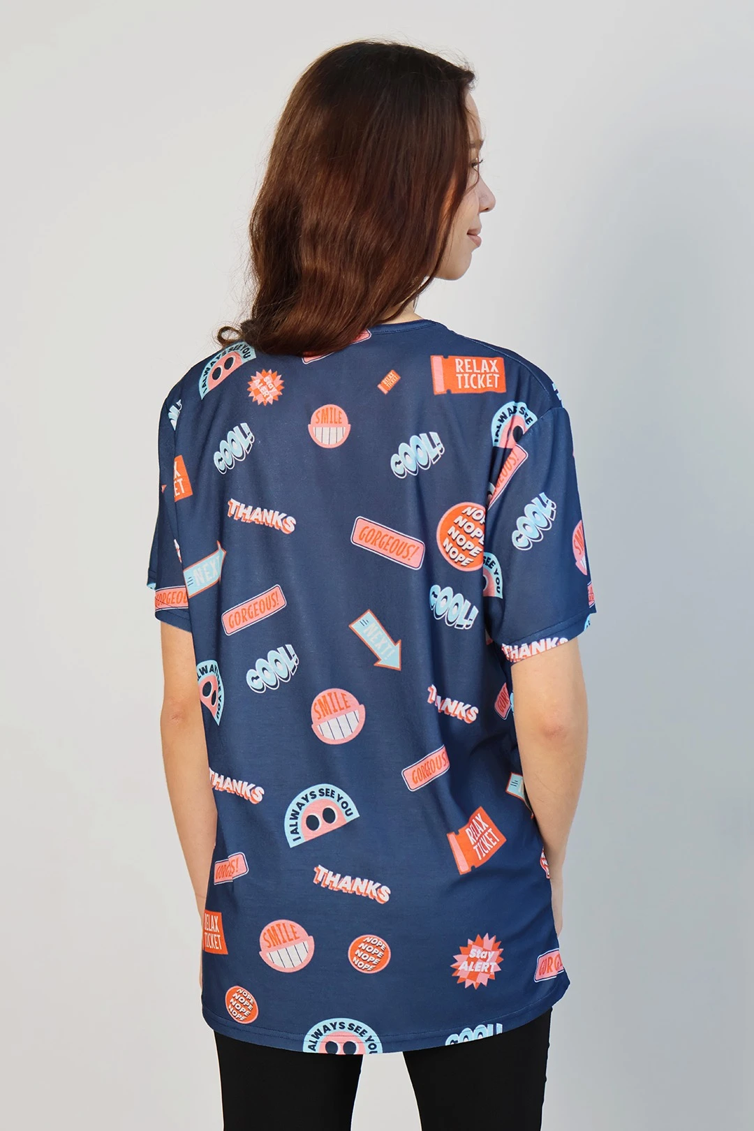 Футболка Гэлэкси женская из кулирной глади с полной запечаткой "Forward"#1