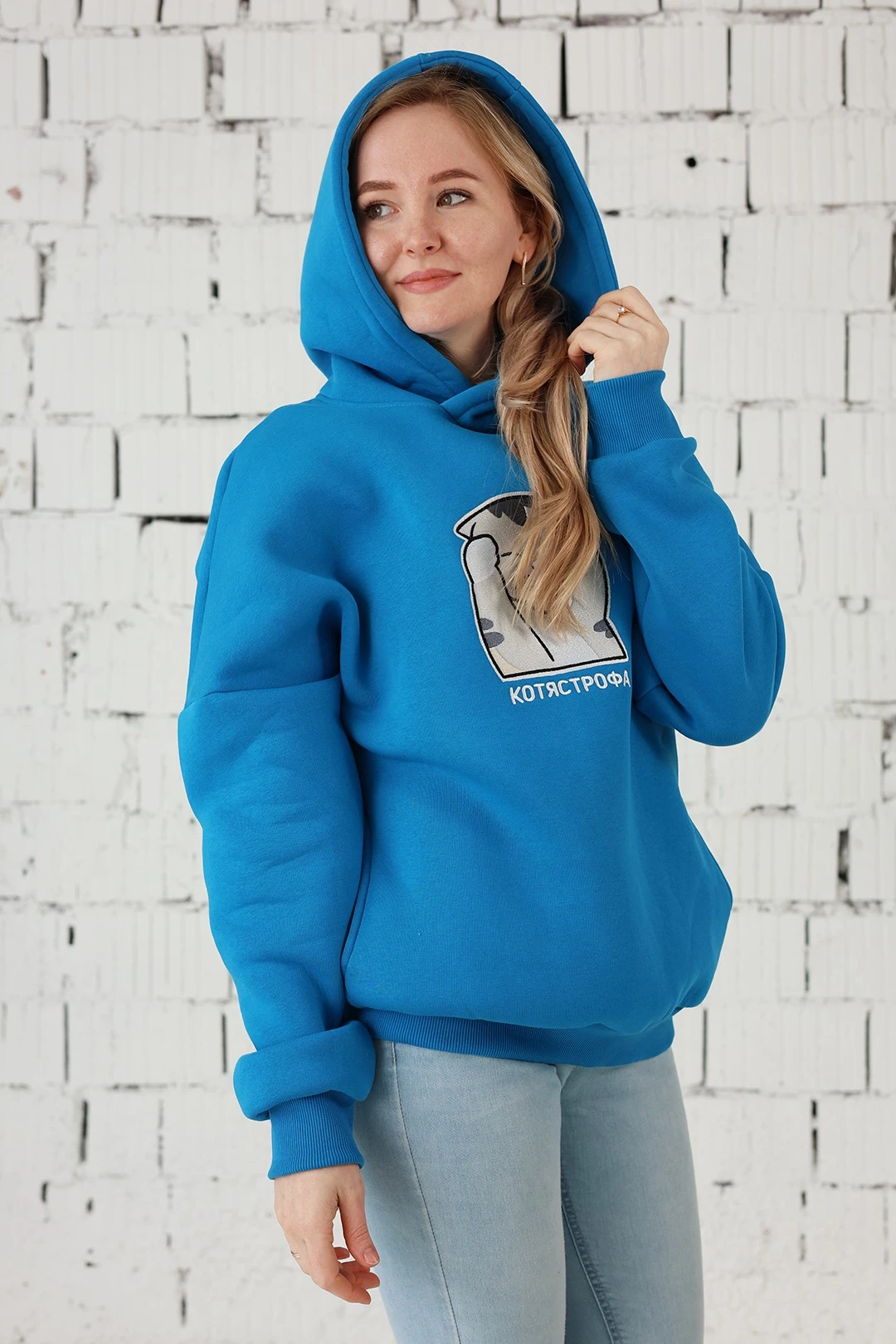 Худи Кинг из футера унисекс, однотонная оранжевая "Cotyastrofa"#1