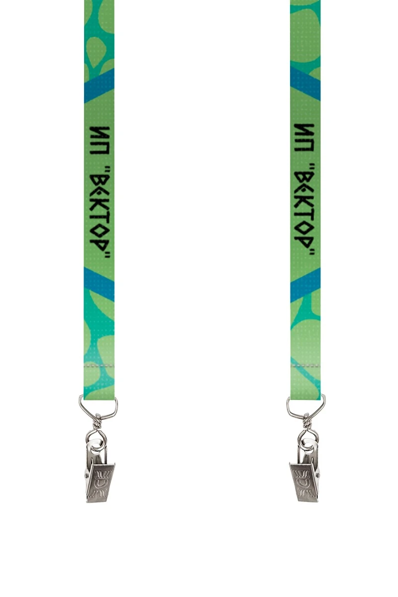 Купить ленту для бейджа блекаут ширина 1,5 см, с клипсой, с печатью"Vector"