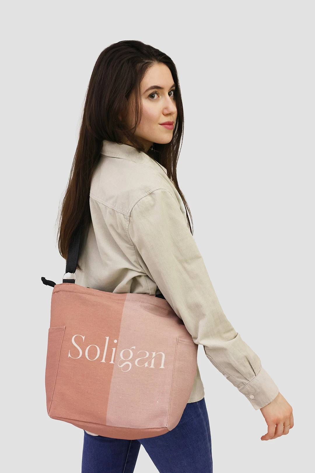 Купить сумку Тревел из двунитки 26х30х12 см, печать с двух сторон "Soligan"