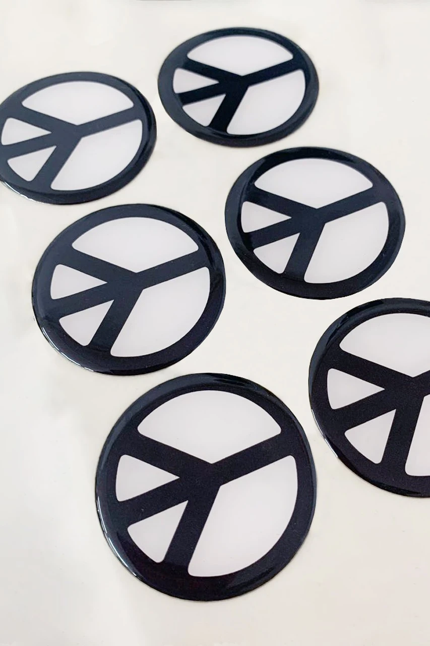 Наклейка заливная 5х5 см, с нанесением "Peace"#1