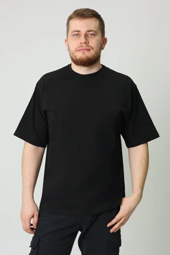 Купить футболку Харди оверсайз унисекс однотонная (хлопок), черную