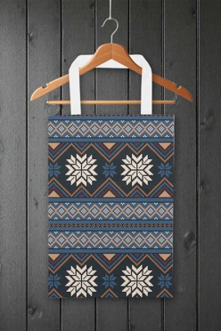 Купить сумку Айрис из льна 25х35 см, с принтом на одной стороне "Dark ornament"