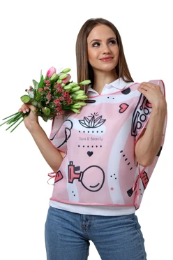 Купить накидку с полной запечаткой "SP E Beauty" 50х55 см