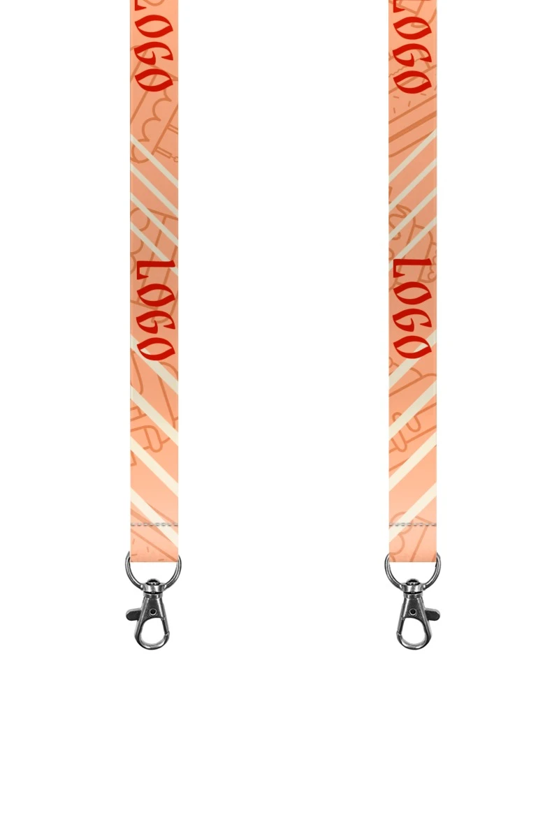 Купить ленту для бейджа атлас ширина 2,5 см, с карабином-люкс, с печатью "Logo"