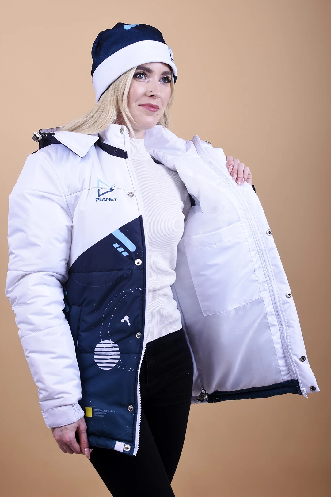 Куртка Винтер с капюшоном на синтепоне унисекс, с полной запечаткой#2