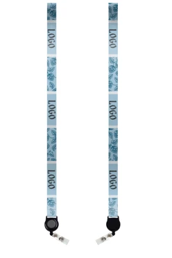 Купить ленту для бейджа блекаут ширина 2 см, с ретрактором, с печатью "Berries"