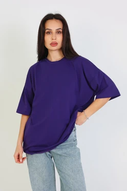 Купить футболку Ричмонд оверсайз унисекс однотонная (хлопок), фиолетовая