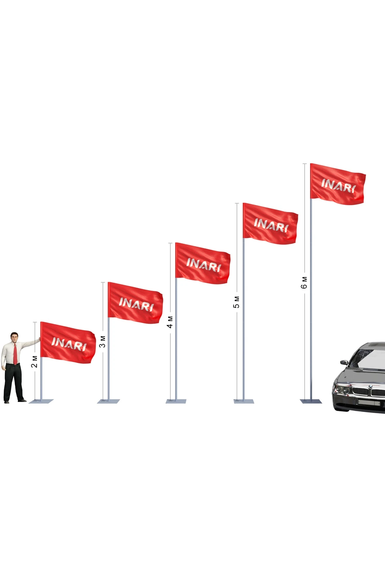 Флагшток Моби Эконом из алюминия 5 м#4 Флагшток Моби Эконом из алюминия 5 м#4