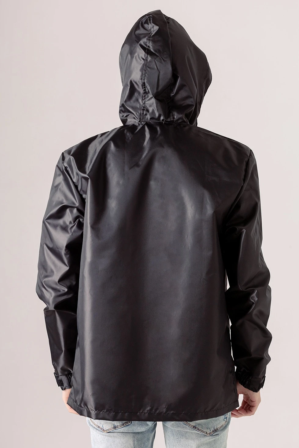 Ветровка Рэйн унисекс, однотонная черная#1