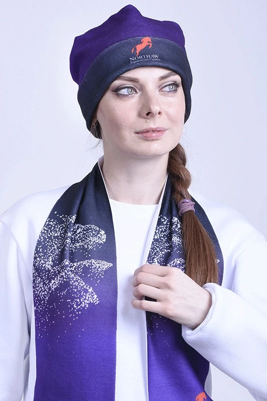 Шапка Лофт флисовая двухслойная взрослая, с полной запечаткой "Northaw"#1 Шапка Лофт флисовая двухслойная взрослая, с полной запечаткой "Northaw"#1