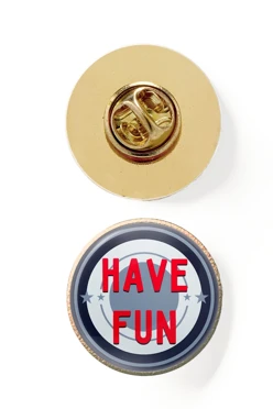 Значок заливной Круг диаметр 17 мм, с принтом "Have fun"#2