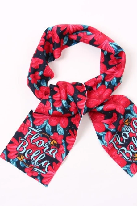 Шарф однослойный утепленный 15х120 см, полной запечаткой "Flora Bella"#4