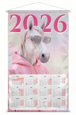 Купить календарь из полиэстера 40х60 см клемм-шина 8 мм