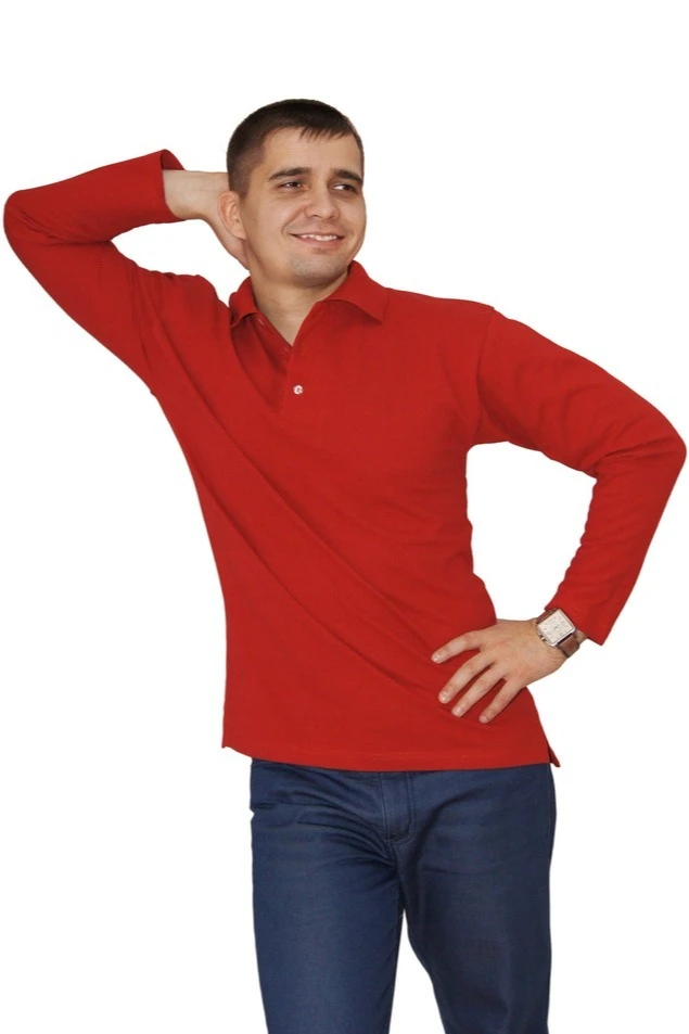 Лонгслив Декстер Плюс унисекс однотонный красный (хлопок)#2