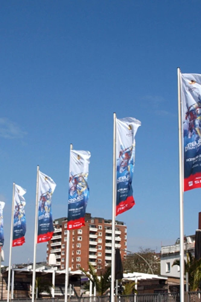 Купить флаг с логотипом фирменный 100х300 см