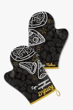 Купить прихватку Рукавица двухсторонняя с полной запечаткой "Еда, которая согревает душу"