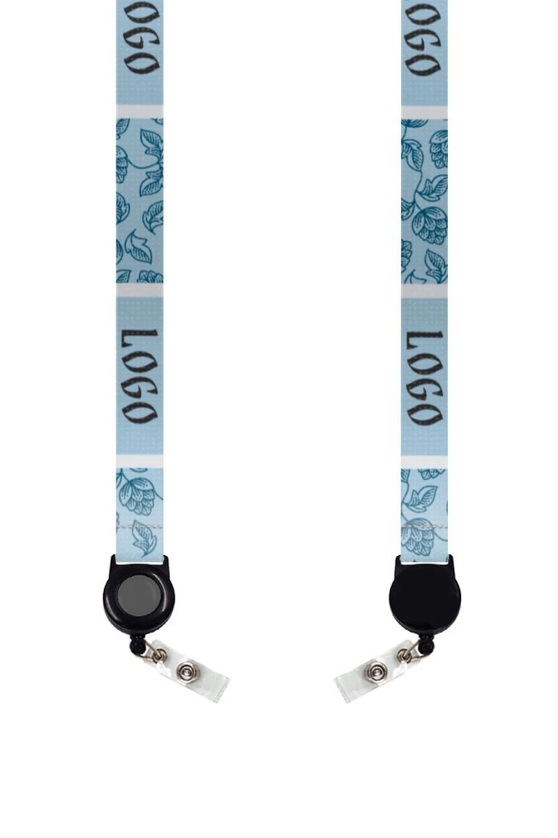 Купить ленту для бейджа блекаут ширина 2 см, с ретрактором, с печатью "Berries"