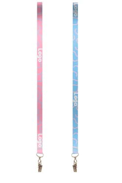 Купить ленту для бейджа репс ширина 1,5 см, с клипсой, с печатью "Worm"