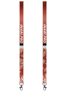 Купить ленту для бейджа атлас ширина 2,5 см, с карабином-люкс, с печатью "Inari.pro"