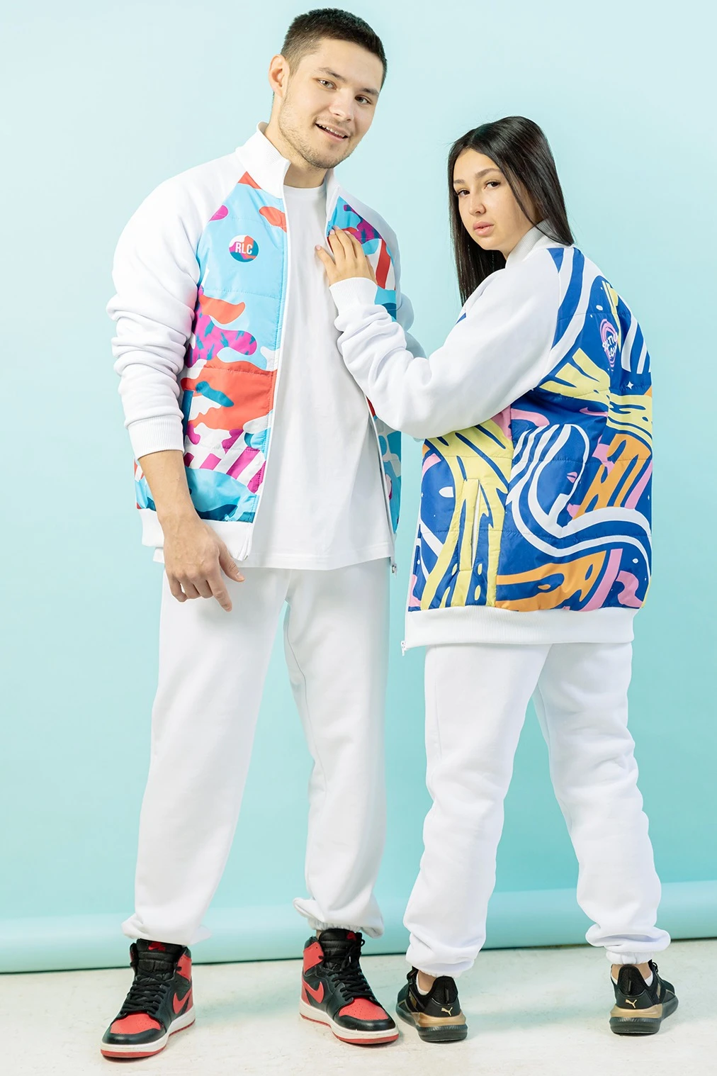 Брюки Хит из футера с начесом мужские, однотонные белые#6