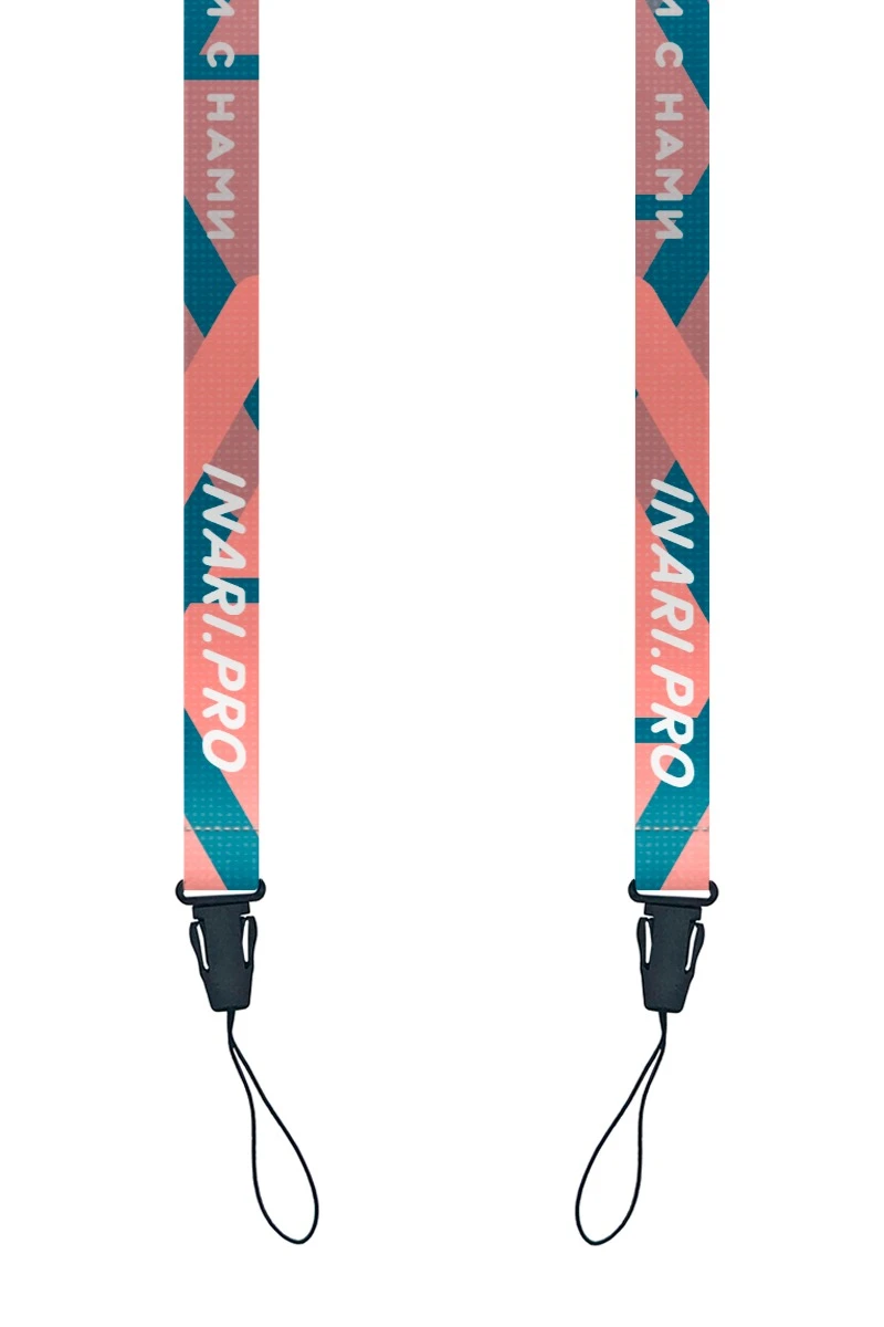 Купить ленту для бейджа блекаут ширина 2 см, с фастексом, с печатью "Твори с нами"