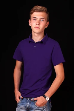 Купить поло Декстер унисекс фиолетовую