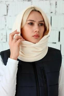 Купить капор Рейс флисовый взрослый, однотонный молочный